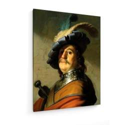 Tablou pe panza (canvas) - Rembrandt - Soldier with iron collar and feathered hat AEU4-KM-CANVAS-976
