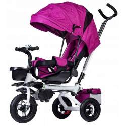 Tricicleta cu scaun rotativ, maner parental, copertina, cos depozitare, suport picioare, centura, culoare Mov