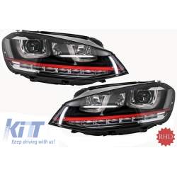 Faruri 3D LED Volan Dreapta VW Golf 7 VII (2012-2017) R20 GTI Design Semnal Dinamic LED KTX2-HLVWG7GTILEDFWRHD