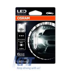 Bec OSRAM lumina calda, iluminare habitaclu centru, fata, spate 41mm (6411 Form) 4000K (M1) KTX2-6499CW-01B