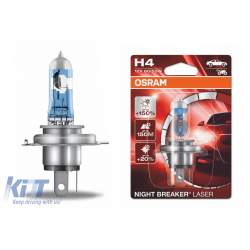 OSRAM Night Breaker Laser H4 64193NL-01BF 12V 60/55W 1 Becuri Auto Halogen +150% 64193NBL H4 12V 60/55W KTX2-64193NL-01BF