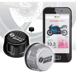 Sistem Performant FOBO TPMS Bike pentru Motociclete sau ATV de Monitorizare a Presiunii si Temperaturii din Roti pe Telefon prin Bluetooth - 6 Bari