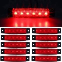 Lampa laterala 6 LED-uri rosie 24v MVAE-1603