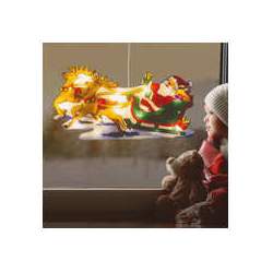 Decor LED pentru ferestre mari - Sania lui Moș Crăciun - 45 x 24 cm - alb cald - 3 x AAA ManiaMall Cars
