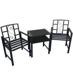 Set masa si 2 scaune pentru gradina Vivatechnix VMD-1046, metalice, 152x50x83cm FMG-VMD-1046
