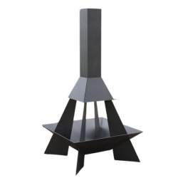 Incalzitor de terasa/gradina, Pyramid Rocket KRO-1073, Otel, Negru, 1580x800x800 mm, grosime 3 mm FMG-KRO-1073