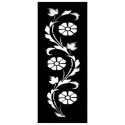 Decoratiune perete Krodesign KRO-1102 Flower Panel, dimensiune 300x1200 mm, negru FMG-KRO-1102