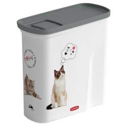 Recipient stocare mancare, pentru animale, model pisica, plastic, 2 L, 21x9x19 cm, Strend Pro MART-2211469