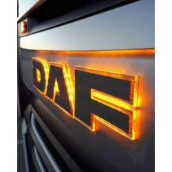 Sigla capota cromata DAF iluminata LED galbena MVAE-2678