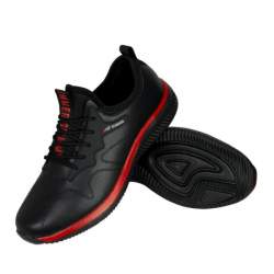 Pantofi casual, piele ecologica, talpa spuma Eva, negru si rosu, marime 39 MART-431851