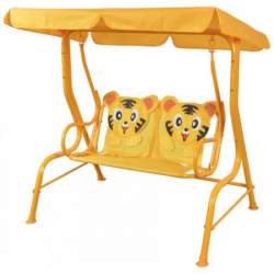 Balansoar/leagan pentru copii, galben, model tigru, 115x75x110 cm, Sandia MART-802549