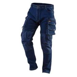 Pantaloni de lucru tip blugi, cu intariri pentru genunchi, model Denim, marimea L/52, NEO MART-81-228-L