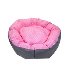 Culcus pentru caine/pisica, model buline, roz, 49 cm  MART-360254