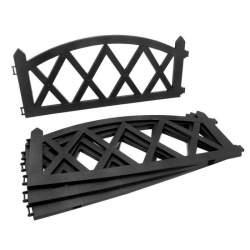 Gard de gradina decorativ, plastic negru, set 4 buc, 59.5x33 cm MART-DOS2378N