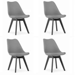 Set 4 scaune stil scandinav, Artool, Mark, PP, lemn, grafit si negru, 49x55.5x82.5 cm MART-3753_1S