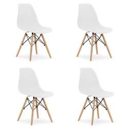 Set 4 scaune stil scandinav, Artool, Osaka, PP, lemn, alb, 46x54x81 cm MART-3312_1S