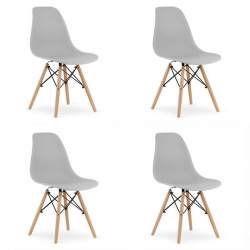 Set 4 scaune stil scandinav, Artool, Osaka, PP, lemn, gri, 46x54x81 cm MART-3313_1S