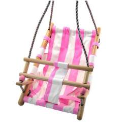 Leagan pentru copii, textil/lemn, roz, max 70 kg, 36x24x45 cm MART-802400
