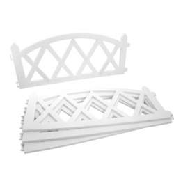 Gard de gradina decorativ, plastic alb, set 4 buc, 59.5x33 cm MART-DOS2378A