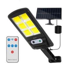 Lampa solara de perete cu senzor de miscare, 120 LED COB,4 moduri, IP65, 11.5x23.5x4 cm, Izoxis MART-00019441-IS