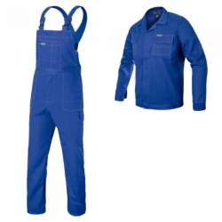 Pantaloni de lucru cu pieptar, salopeta, cu bluza, albastru, model Confort, 170 cm, marimea M MART-380018