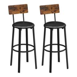 Set 2 scaune de bucatarie/bar, Artool, pal si otel, maro rustic, negru, 39x39x100 cm MART-2084_1