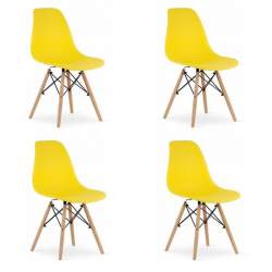 Set 4 scaune stil scandinav, Artool, Osaka, PP, lemn, galben, 46x54x81 cm MART-3547_1S