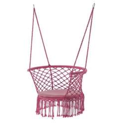Leagan tip scaun, cu perna, roz, max 150 kg, 80x60x120 cm, Rivo MART-HAM5184