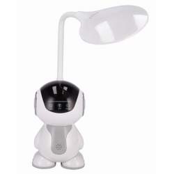 Lampa de birou, Jumi, model astronaut, lumina LED reglabila, brat ajustabil, alb, 11x32 cm MART-E-253056
