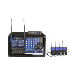 Set 4 microfoane tip casca, Receptor wireless incorporat UHF, 614MHz - 694MHz FMG-LCH-MIK0125