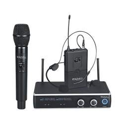 Set microfon de mana si cu casca, Receptor dual UHF cu frecvențe fixe 863.9 / 864.9 MHz FMG-ELP-DR20UHF-HB