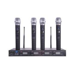 Statie cu 4 microfoane, 100 de canale, Antena incorporata, banda UHF, Control PLL stabilitate frecventa FMG-LCH-MIK0116-4