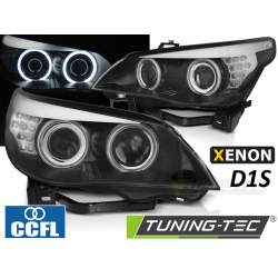 Faruri XENON D1S HEADLIGHTS CCFL ANGEL EYES Negru LED INDICATOR BMW E60/E61 05-07 KTX3-LPBMP1