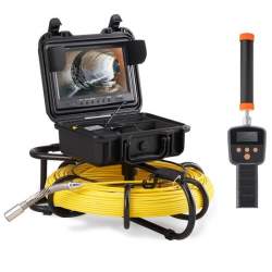 Camera inspectie endoscop Vevor Profesional, Monitor 9 inch, 720p, Lungime 91.5 m, IP68, pentru canalizari FMG-DDWKXSGDN9915V4HOV2