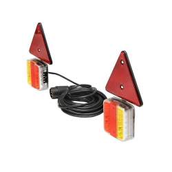 Lampi LED magnetice + triunghiuri reflectorizante pentru remorca camion rulota +fisa 7 pini +cablu MALE-13147