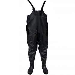 Pantaloni, cu pieptar, salopeta, pentru pescuit, cu bretele ajustabile, cizme, marimea 42, negru, Malatec MART-00022969-IS