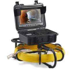 Camera inspectie endoscop Vevor Profesional, Monitor mare color HD 9”, Lungime 91.5 m, IP68, 12xLed, pentru conducte FMG-JLKXSGDNK99158A0GV2