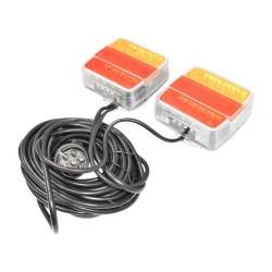 Set lampi LED magnetice pentru remorca cu fisa 7 pini 12V +cablu MALE-13477