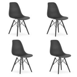 Set 4 scaune stil scandinav, Artool, Osaka, PP, lemn, negru, 46x54x81 cm MART-3591_1S