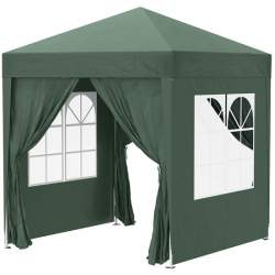 Pavilion pentru camping, cadru metalic, 4 pereti, pliabil, verde, 2x2x2.4 m MART-AR176504