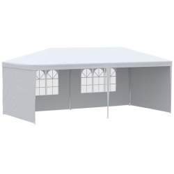 Pavilion pentru gradina/comercial, cadru metalic, 4 pereti, pliabil, alb, 5.85x2.95x1.95 m MART-AR178188