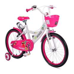 Bicicleta pentru fetite cu roti ajutatoare Little Monster Pink 20 inch MAKS-1059