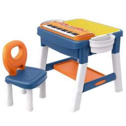 Masa tip lego cu scaunel si pian Buddy Fun MAKS-302