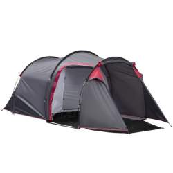 Cort camping, 2 persoane, impermeabil, cu vestibul, gri, 426x206x154 cm MART-AR084571