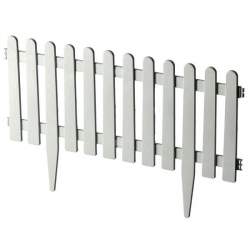 Gard de gradina decorativ, din plastic, alb, set 4 buc, Chomik MART-ANI3040