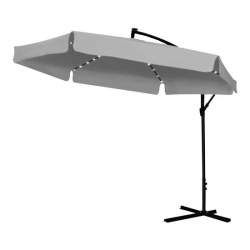 Umbrela gradina/terasa cu LED, Chomik, articulatie tip banana, gri, 300 cm MART-GAO1497