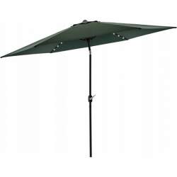 Umbrela gradina/terasa cu LED, manivela, Chomik, verde, 300 cm MART-GAO1541