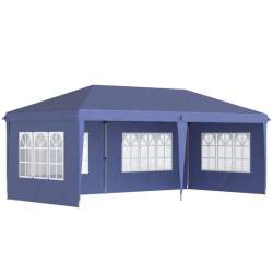 Pavilion pentru gradina/comercial, cadru metalic material Oxford, 4 pereti, pliabil, albastru, 5.85x2.95x2.70 m MART-AR206744