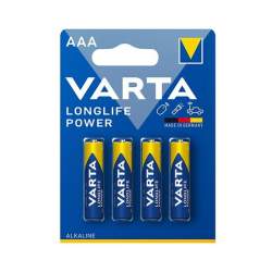 Set 4 baterii alcaline Varta LongLife LR03, AAA, 1.5 V FMG-LCH-BAT0236
