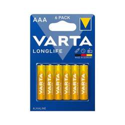 Set 6 baterii alcaline Varta Longlife, AAA, LR03, 1.5 V FMG-LCH-BAT0241